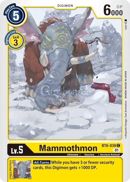 Bt6-039 - Mammothmon Common Single Card