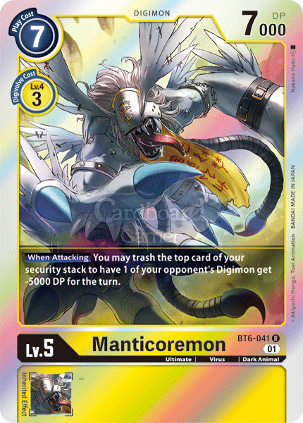 Bt6-041 - Manticoremon Rare Single Card