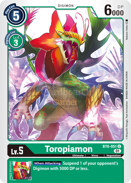 Bt6-051 - Toropiamon Uncommon Single Card