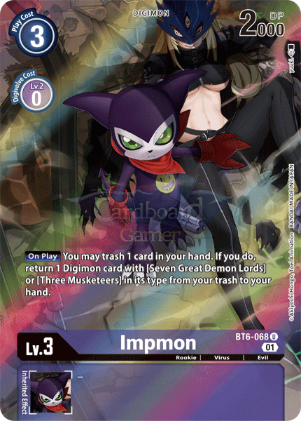 Bt6-068 - Impmon Uncommon (Alt Art) Single Card