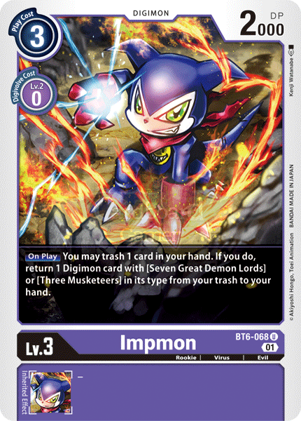 Bt6-068 - Impmon Uncommon Single Card