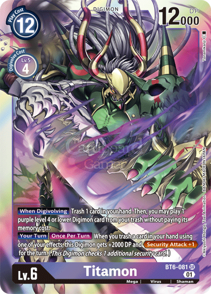 Bt6-081 - Titamon Super Rare Single Card