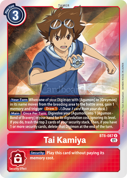 Bt6-087 - Tai Kamiya Rare Single Card