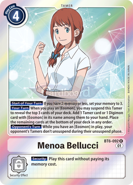 Bt6-092 - Menoa Bellucci Rare Single Card