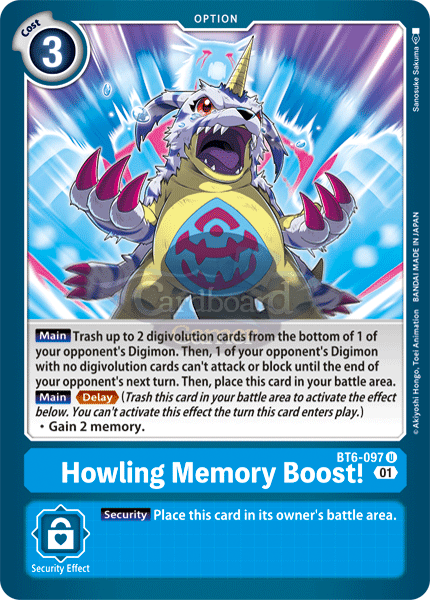 Bt6-097 - Howling Memory Boost! Uncommon Single Card