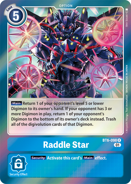 Bt6-098 - Raddle Star Rare Single Card