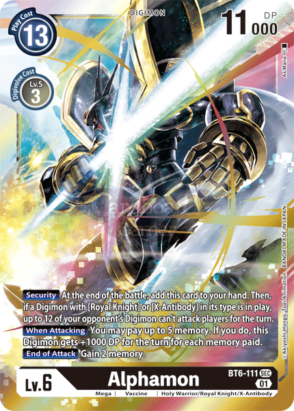 Bt6-111 - Alphamon Secret Rare Single Card