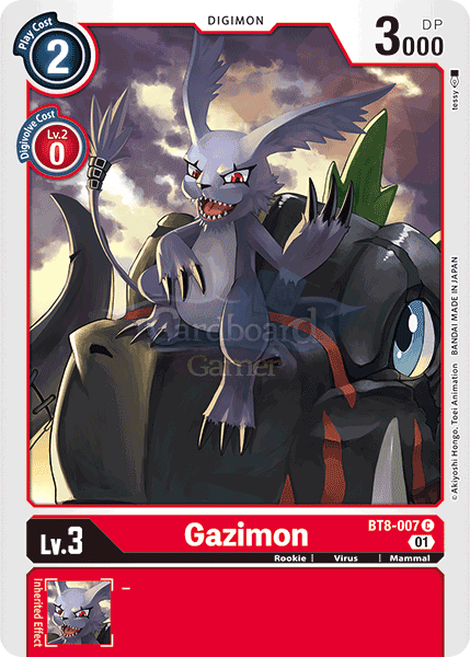 Bt8-007 Gazimon Common Single Card