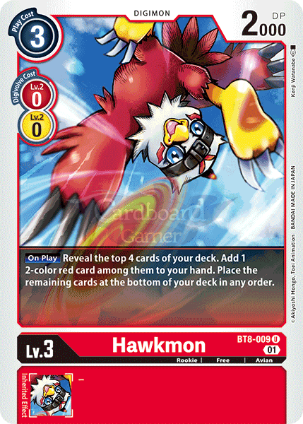 Bt8-009 Hawkmon Uncommon Single Card