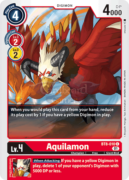 Bt8-010 Aquilamon Common Single Card