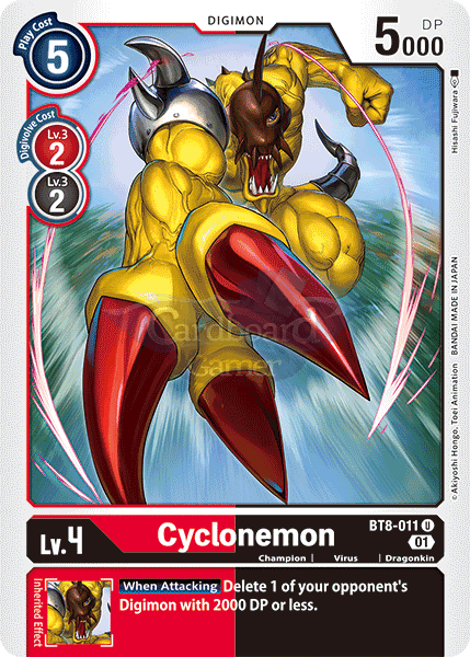 Bt8-011 Cyclonemon Uncommon Single Card