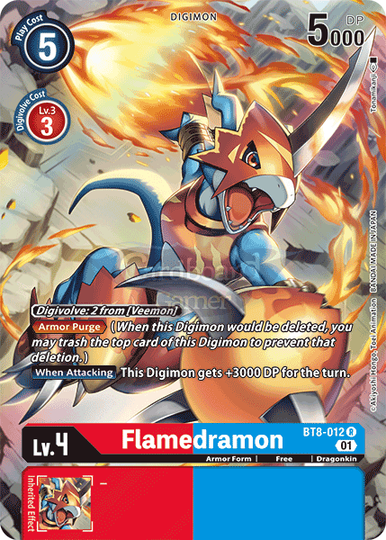 Bt8-012 Alternate Art Flamedramon Single Card