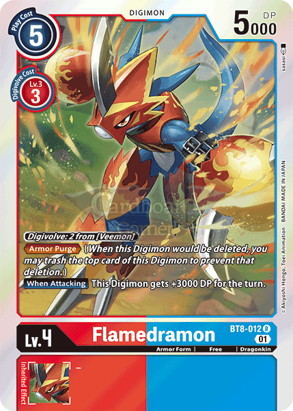 Bt8-012 Flamedramon Rare Single Card