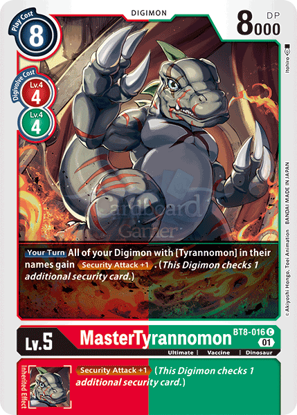 Bt8-016 Mastertyrannomon Common Single Card