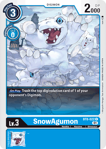 Bt8-022 Snowagumon Common Single Card