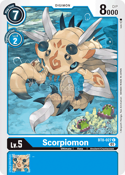 Bt8-027 Scorpiomon Common Single Card