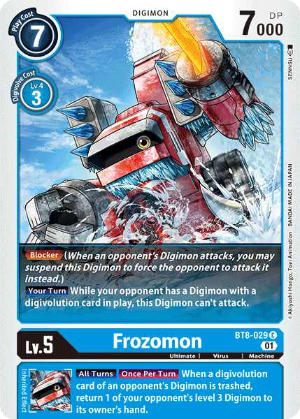 Bt8-029 Frozomon Common Single Card