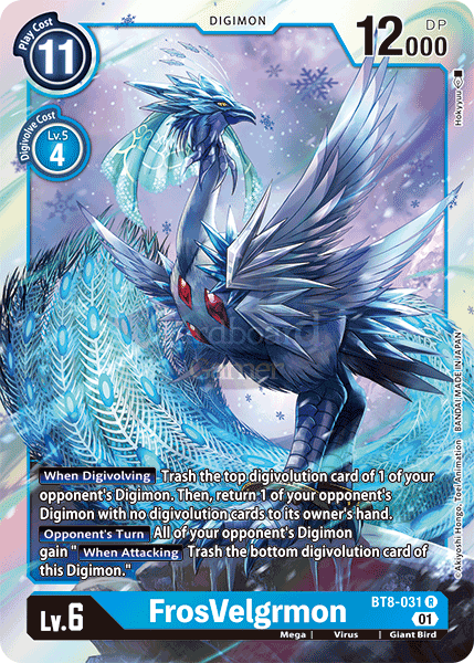 Bt8-031 Frosvelgrmon Rare Single Card