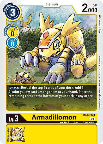 Bt8-033 Armadillomon Uncommon Single Card