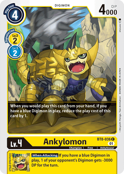 Bt8-036 Ankylomon Common Single Card