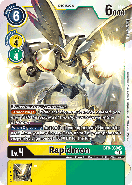 Bt8-039 Super Rare Rapidmon Single Card