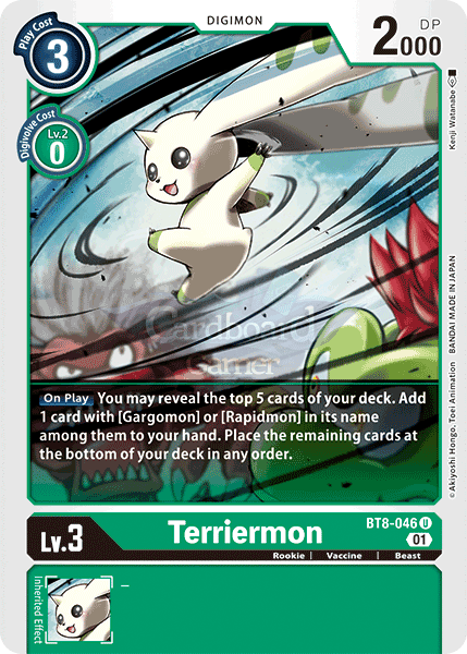 Bt8-046 Terriermon Uncommon Single Card