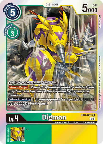 Bt8-051 Digmon Rare Single Card