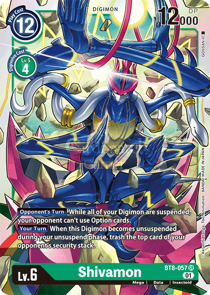 Bt8-057 Super Rare Shivamon Single Card