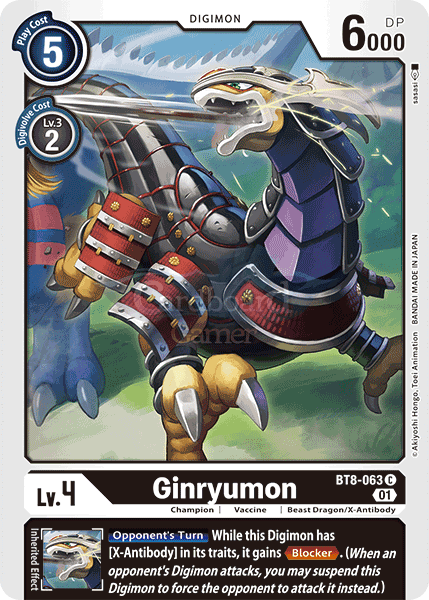 Bt8-063 Ginryumon Common Single Card