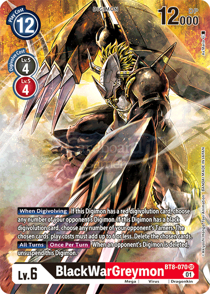 Bt8-070 Alternate Art Blackwargreymon Single Card