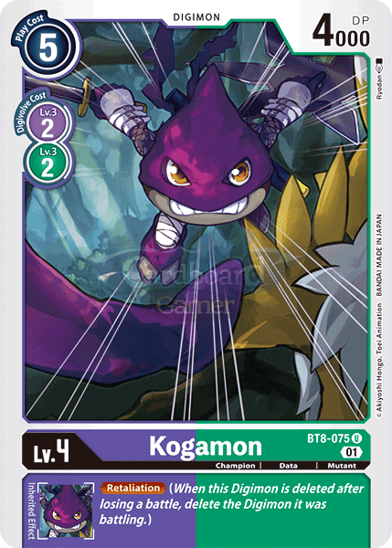 Bt8-075 Kogamon Uncommon Single Card