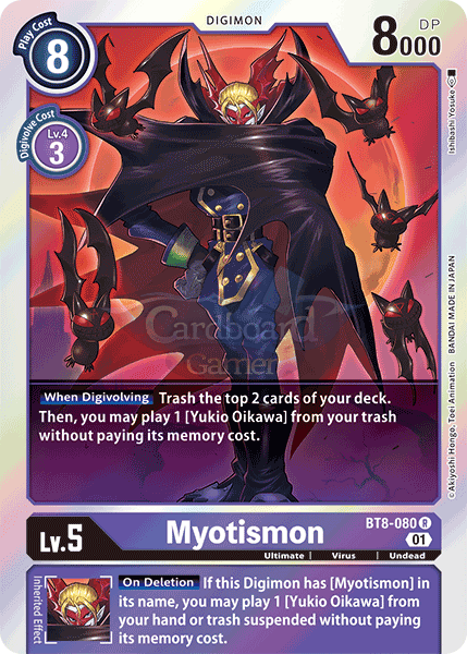 Bt8-080 Myotismon Rare Single Card