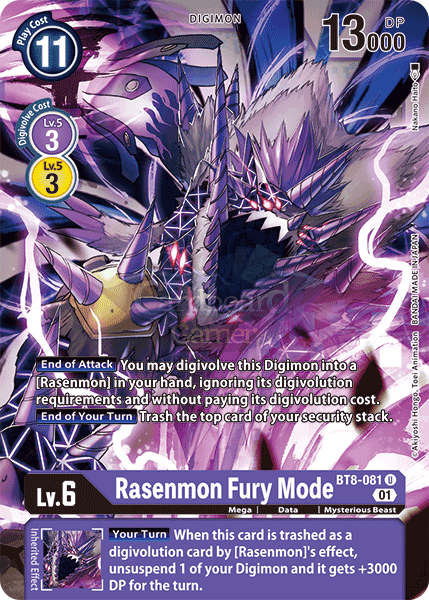 Bt8-081 Rasenmon Fury Mode Uncommon Single Card