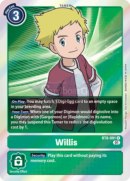 Bt8-091 Willis Rare Single Card