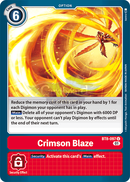 Bt8-097 Crimson Blaze Uncommon Single Card