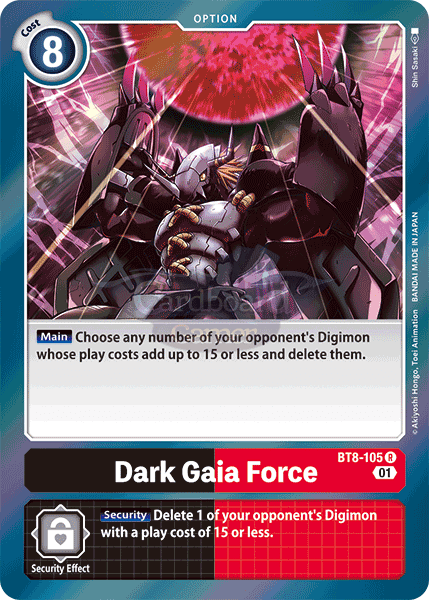 Bt8-105 Dark Gaia Force Rare Single Card