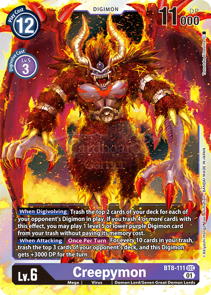 Bt8-111 Secret Rare Creepymon Single Card