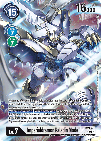 Bt8-112 Alternate Art Imperialdramon Paladin Mode Secret Rare Single Card