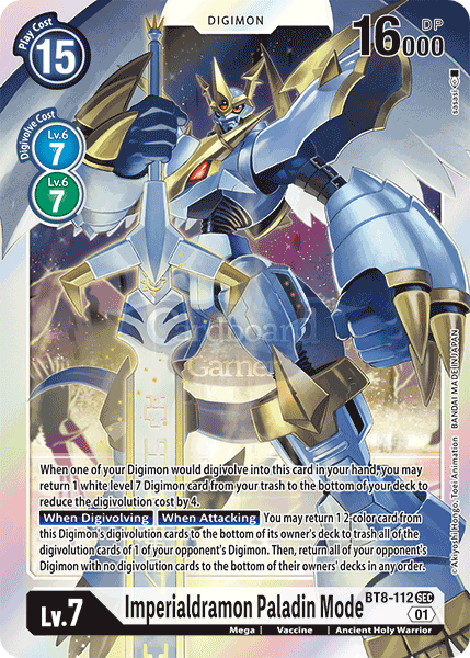 Bt8-112 Secret Rare Imperialdramon Paladin Mode Single Card