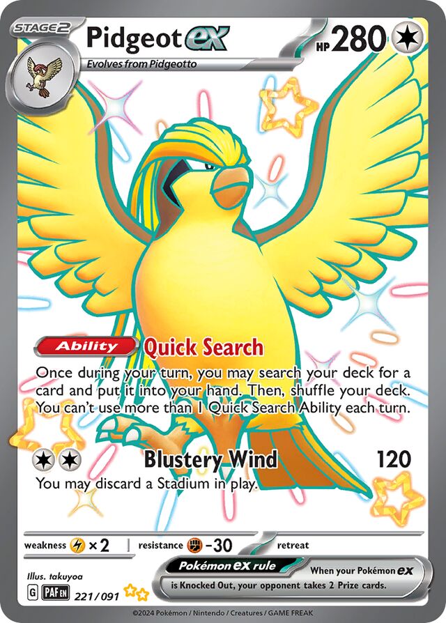 221/091 Pidgeot EX Ultra Rare Paldean Fates