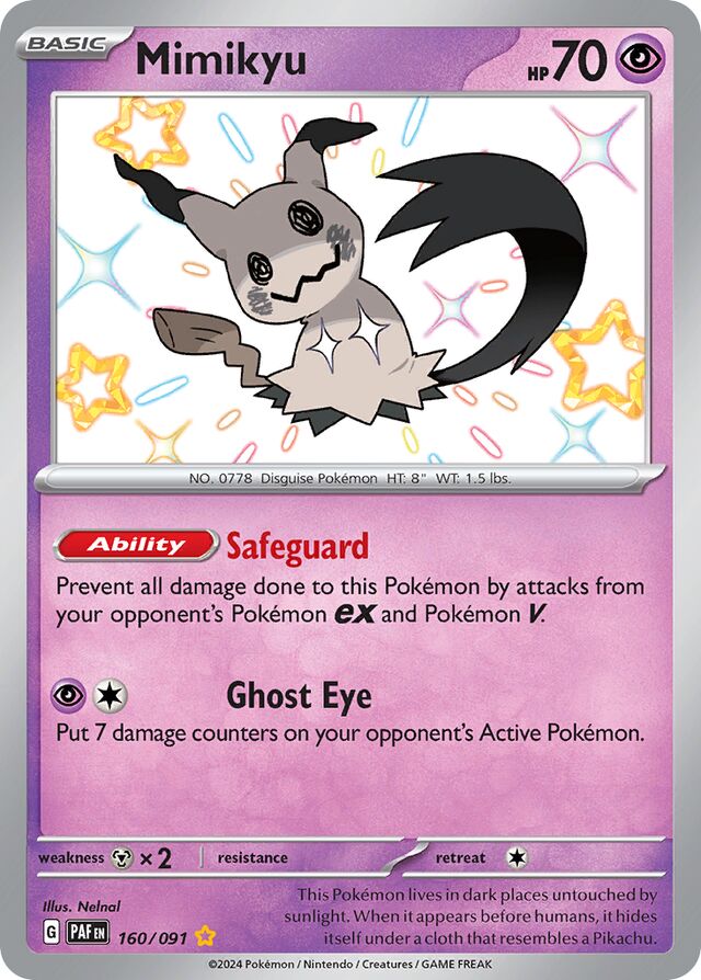 160/091 Mimikyu Shiny Rare Paldean Fates