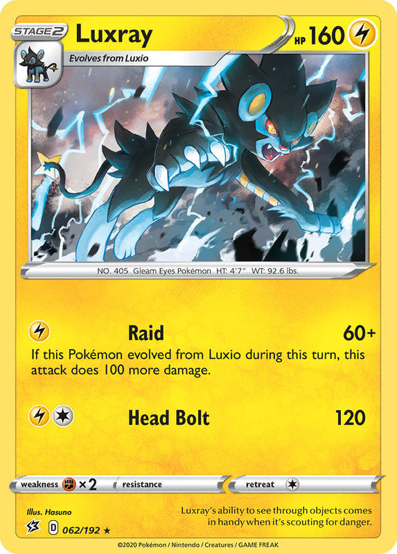 062/192 Luxray Holo Rare Rebel Clash