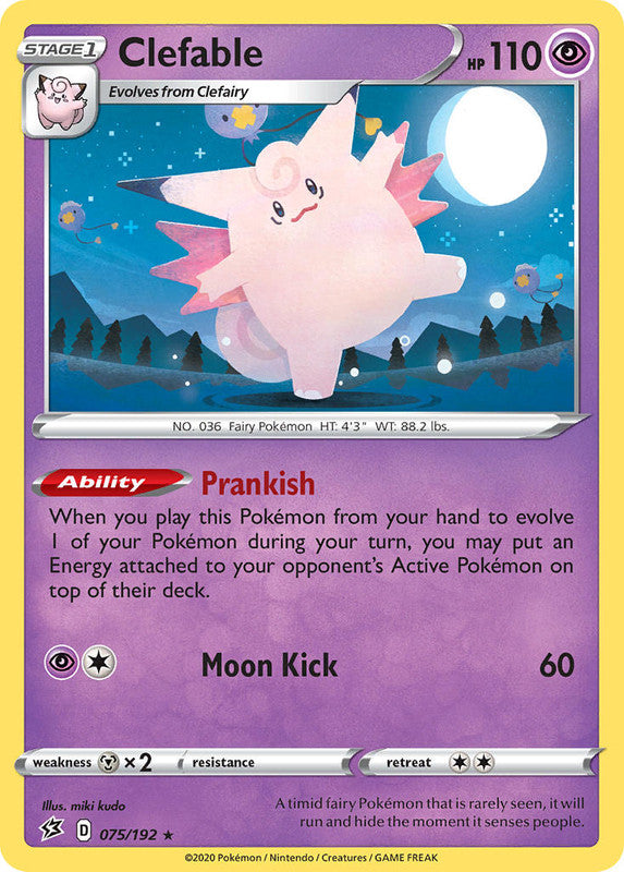 075/192 Clefable Holo Rare Rebel Clash