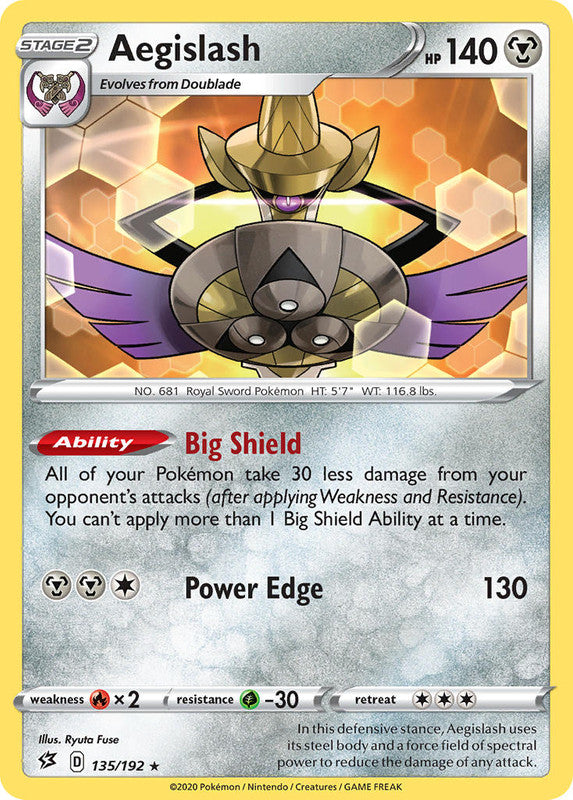 135/192 Aegislash Rare Rebel Clash