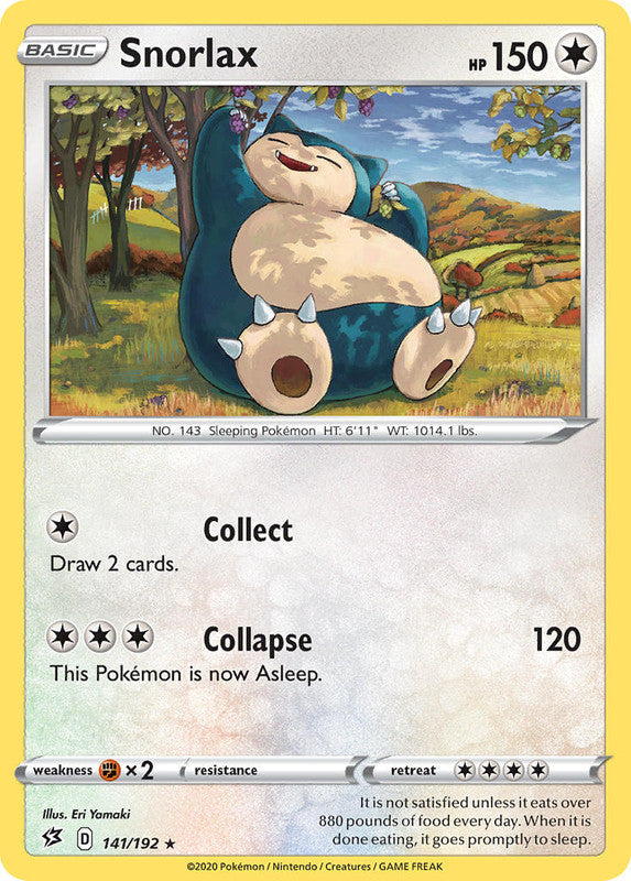 141/192 Snorlax Rare Rebel Clash