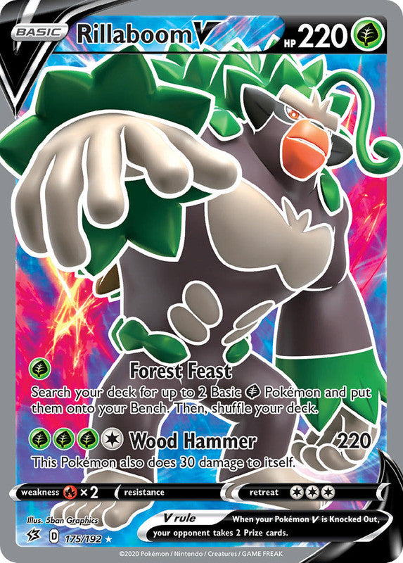 175/192 Rillaboom V Full Art Ultra Rare Rebel Clash