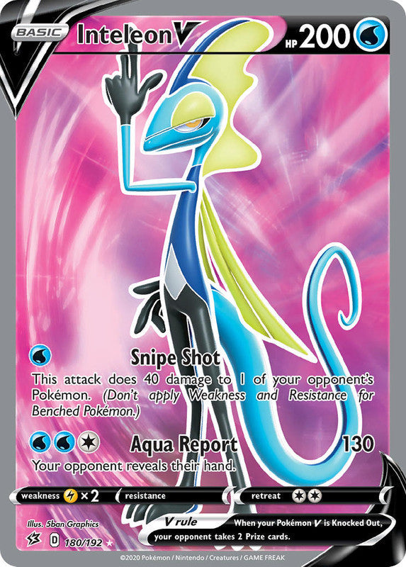 180/192 Inteleon V Full Art Ultra Rare Rebel Clash