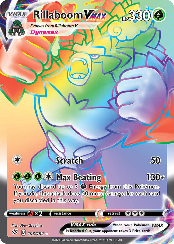 193/192 Rillaboom VMAX Hyper Secret Rare Rebel Clash