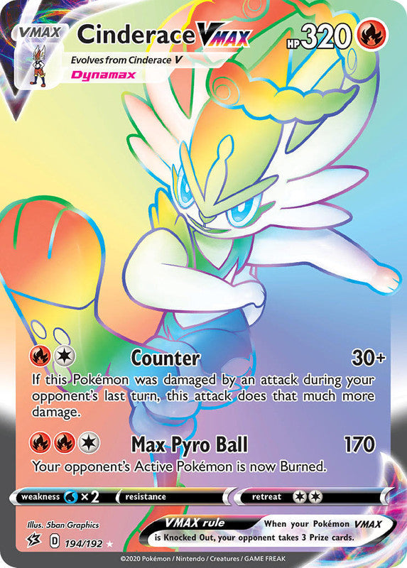 194/192 Cinderace VMAX Hyper Secret Rare Rebel Clash