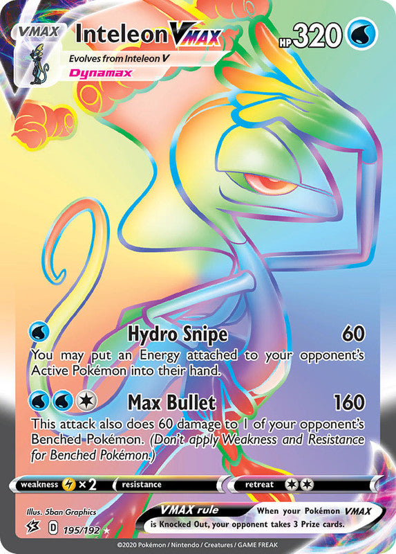 195/192 Inteleon VMAX Hyper Secret Rare Rebel Clash